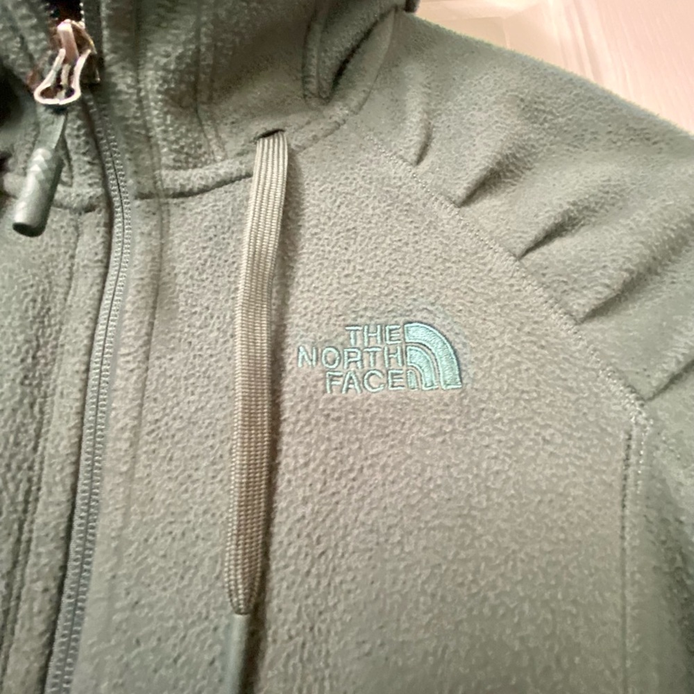 The North Face Womens Color Moss Green Zip Up Fleece Hoodie Small S/P - Picture 4 of 8